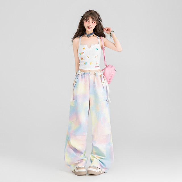 KEIKO Sweetheart Hot Girls Backless Cross-Stretching Vest 2024 Summer White Embroidered Navel Short Top
