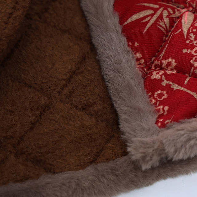 Obese old lady's autumn and winter home cotton coat, middle-aged and elderly large size female mother and grandmother's velvet liner cotton jacket