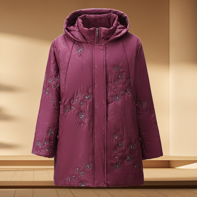 Super fat mother's winter clothing plus velvet cotton jacket grandma's warm cotton coat large size coat middle-aged and elderly women's loose thick clothes