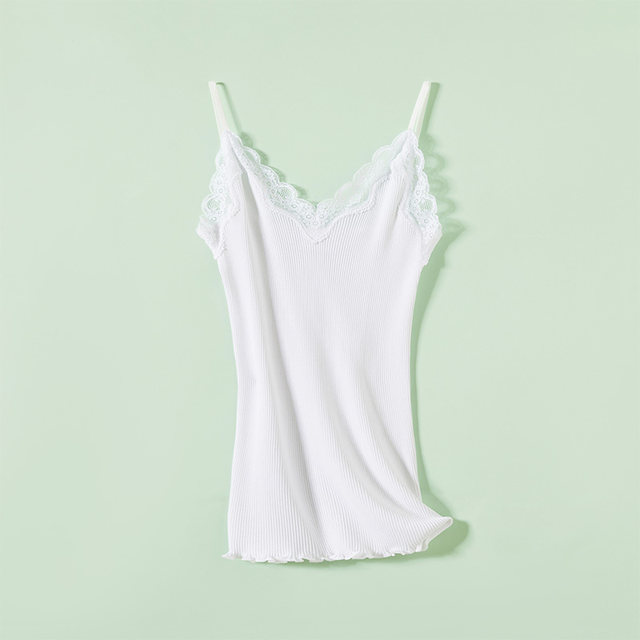 Export Japanese single women's lace bottoming silk high elastic thread slim camisole summer sexy