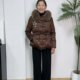 Middle-aged mother fox big fur collar down jacket women winter new middle-aged and elderly embroidered waist warm cotton jacket