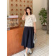 Zilulai is free and flowing ~ Simple and versatile commuting mid-length pressed A-line slim umbrella skirt skirt spring 869X