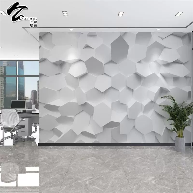 3d凹凸几何图形壁纸显大空间背景理发店网吧科技公司办公前台 3d凹凸几何图形壁纸显大空间背景理发店网吧科技公司办公前台