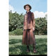 
One city painting a new winter style casual, literary simple and versatile elastic waist design large mid-skirt for women