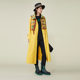 One city painting a spring retro yellow long windbreaker jacket loose comfortable casual long sleeve windbreaker jacket for women