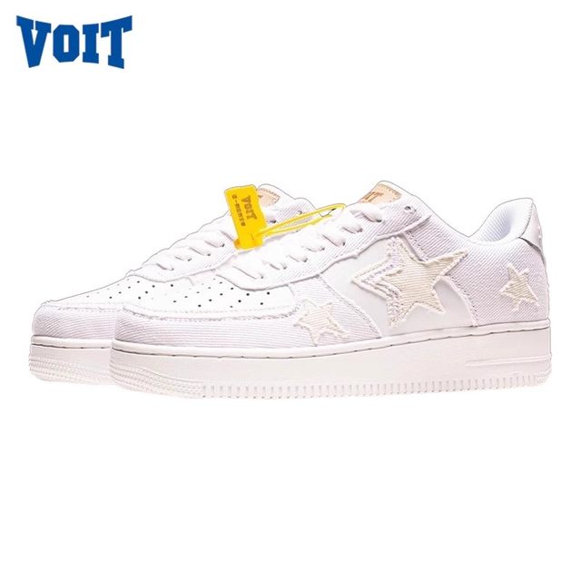 VOIT thick-soled height-increasing white shoes for men Air Force One star shoes trendy versatile casual denim sneakers for women