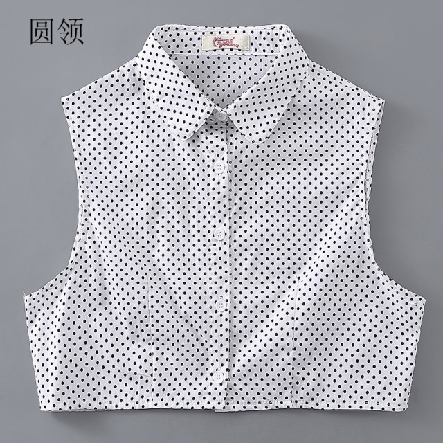 Large size fake collar for women polka dot shirt fake collar shirt collar multifunctional decorative collar autumn and winter sweater fake collar full cotton