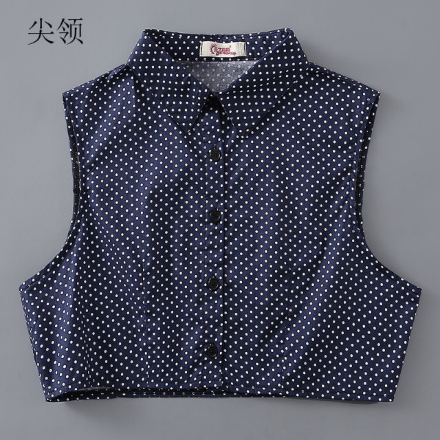 Large size fake collar for women polka dot shirt fake collar shirt collar multifunctional decorative collar autumn and winter sweater fake collar full cotton