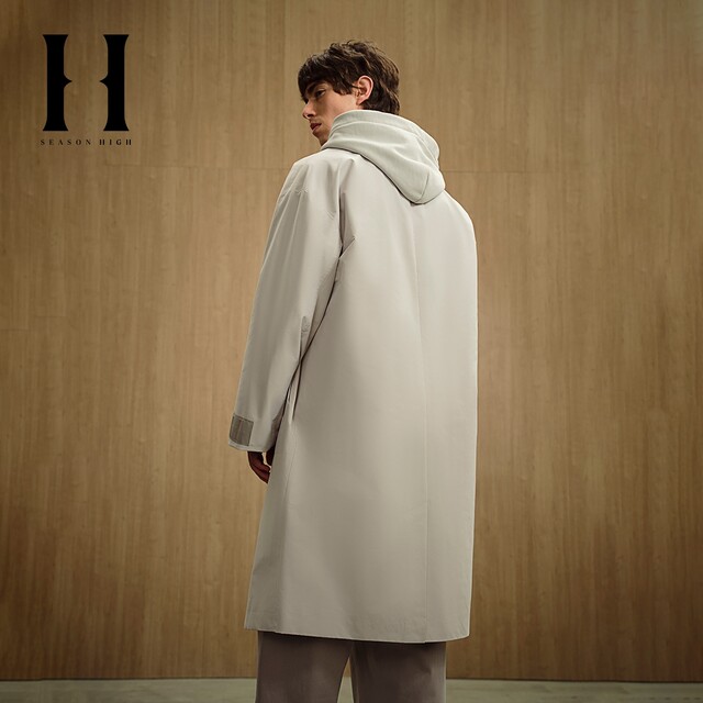 SEASON HIGH24 Spring New Loose Lapel Snap Button Solid Color Simple Mid-length Jacket Men's Clothing