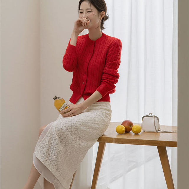 Fashion uprising Korea sweet 2025 spring and summer high luxury lace slit zipper skirt od25031208
