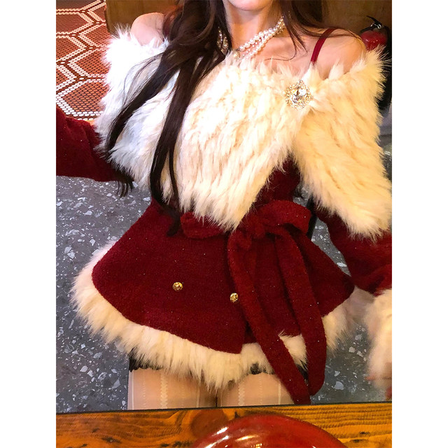 Nanlixiang Beidao Moonlight #One-shoulder Korean lazy style jacket for women in autumn and winter long-sleeved slim and age-reducing top
