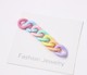 Korean matte rainbow color colorful acrylic keychain DIY accessories accessories rainbow color opening chain