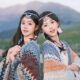 Navy blue ethnic style shawl outside women's clothing Yunnan Xinjiang travel outfit grassland travel outdoor scarf cloak