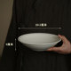 Chinese -style ceramic pure white folded edge plate disk dinner plate pure color dish daily practical deep plate dish