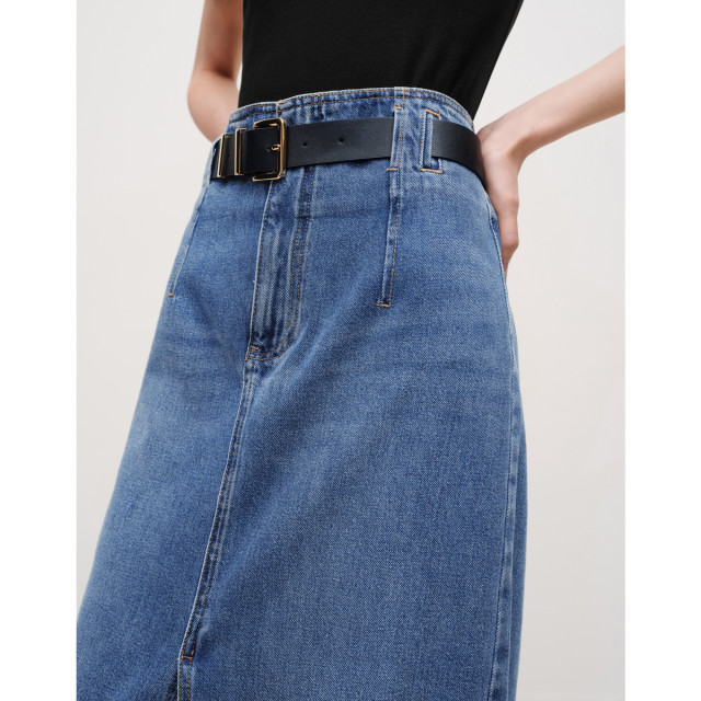 
Ainos Essi's new summer pure cotton simple slit straight retro denim skirt for women 30713510