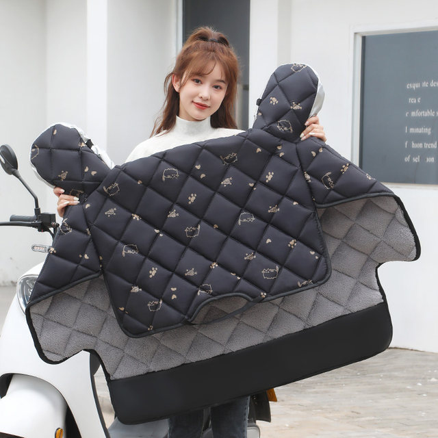 Men and women's universal electric motorcycle plus velvet thickening conjoined windshield is cold -proof and waterproof in winter