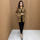 Spring and Autumn loose casual air cotton fashionable mid-length shirt large size loose floral elastic windbreaker jacket

