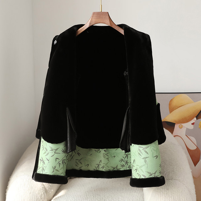 Rich wife mother winter gold mink fur coat, fashionable middle-aged and elderly reversible fur one-piece coat for women