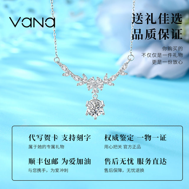 Vana wisteria flower necklace women's sterling silver clavicle chain silver jewelry light luxury niche high-end birthday gift for girlfriend
