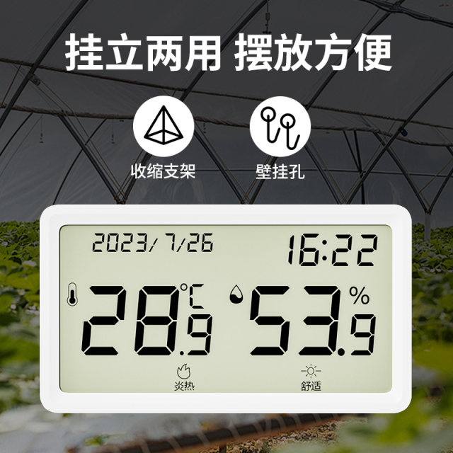 Deli thermometer for indoor home high-precision greenhouse breeding special pet temperature humidity meter dry temperature humidity meter