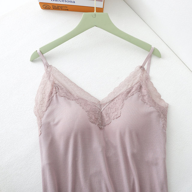 Summer suspender vest female top with chest pads can adjust the shoulder band loose pajamas, home thread thin