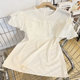 Spliced ​​French round neck short-sleeved shirt for women 2025 summer bow design niche chiffon shirt top