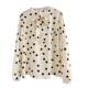 Lace-up bow polka dot chiffon shirt for women 2025 spring new French temperament polka dot printed long-sleeved shirt top