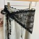 High-end ins lace-up triangle strap hot girl autumn and winter fashion trip with waist towel butt curtain knitted headscarf handmade