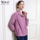Middle-aged women's clothing 2025 spring wear new simple solid color stretch windbreaker jacket mother fashionable spring and autumn loose top