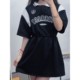 Polo neck summer new short-sleeved dress for women's college style two-wear T-shirt skirt can be slid and casual loose A-line skirt