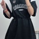 Polo neck summer new short-sleeved dress for women's college style two-wear T-shirt skirt can be slid and casual loose A-line skirt