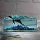 Blue Mountain whale carts healing a couple birthday gift, marine whale USB night light night light resin desktop ornament
