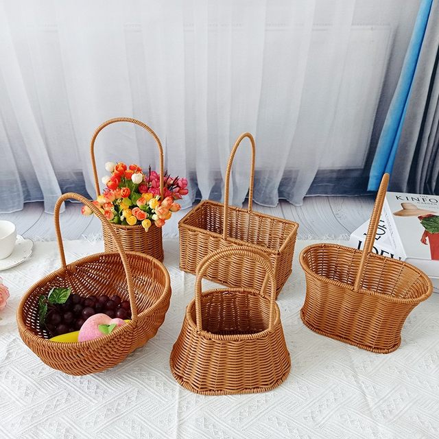 Imitation vine woven hand baskets small gift basket flower shop flower ...