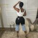YM5285 Amazon Independent Station European and American Fashion Spliced ​​Combination Stretch Denim Micro-Tender Cropped Pants for Women
