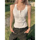 NECOYEP 2025 American pure and delicate style single-breasted base vest female hot girl slim sleeveless base top
