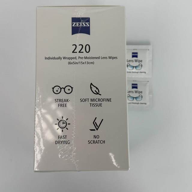 ZEISS Zeiss glasses cleaning wipes 220 pieces of lens cleaning paper lens camera cleaning special disposable cloth