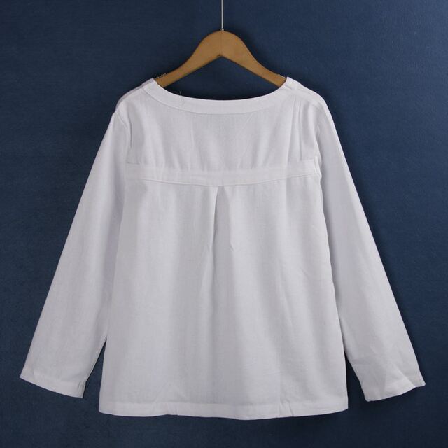 5125 linen shirt, new spring solid color loose lady fashionable and versatile slim and breathable long-sleeved shirt for women
