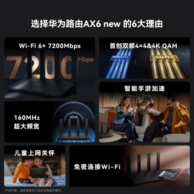 Huawei Router Dx6 Huawei router AX6 new WiFi6 dual-band 7200M Gigabit network port 5G ...