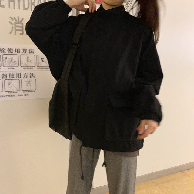 Retro Hong Kong style military green work jacket for women 2025 spring and autumn new bf lazy style thin loose jacket shirt