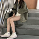 Retro Hong Kong style military green work jacket for women 2025 spring and autumn new bf lazy style thin loose jacket shirt