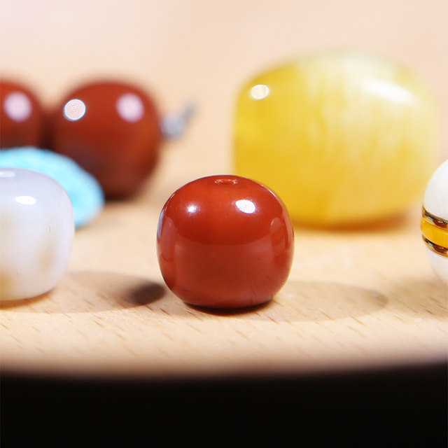 Natural Nanhong single beads, old-style bucket beads, loose beads, cultural and play bracelet accessories, Star Moon Bodhi with beads, fragrant seed top beads