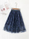 2024 spring new heavy industry mid-skirt gauze skirt mesh skirt skirt women half-body A-line gauze skirt women high waist look slim