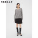 NEELLY Nali Shopping Mall same spring style versatile pleated skirt short skirt for women black simple commuting slim A-line skirt
