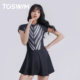 TOSWIM skirt conjoined swimsuit female summer swimwear high -waisted swimwear swimwear showing thin covered sunscreen vacation
