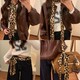 
Leopard print scarf women's new American retro leopard print neck strap millennium hot girl style thin silk scarf decorative scarf