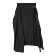 sdeer San Dior women's summer skirt personality lace-up splicing irregular black long skirt S21281110