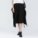 sdeer San Dior women's summer skirt personality lace-up splicing irregular black long skirt S21281110
