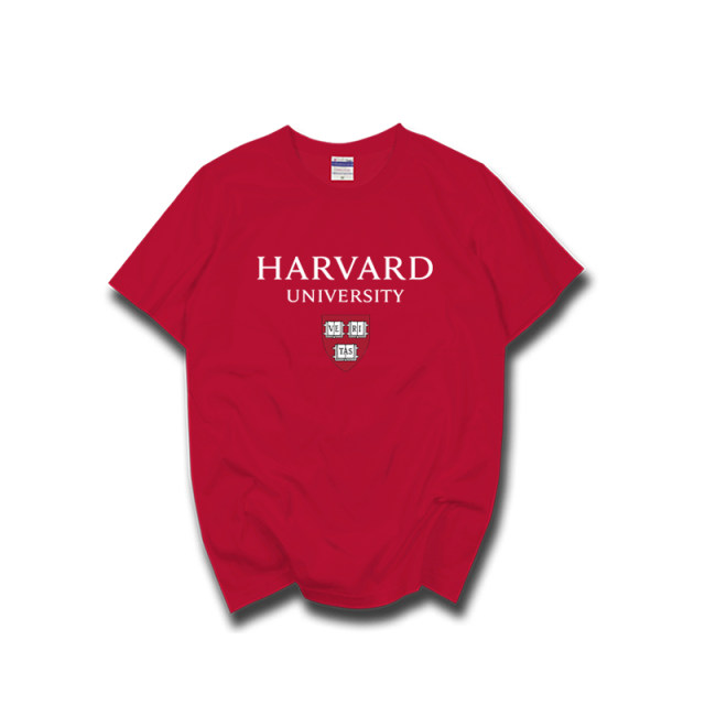 Harvard University Harvard University Short -sleeved T -shirt School uniforms in summer round collar cotton couple cultural shirts