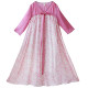 Spot retro pink dress for women summer print loose long skirt for centre sleeves