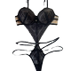 One-piece underwear for women, lace sexy black bra, small breasts push up, anti-sagging, slimming hot girl inner bra